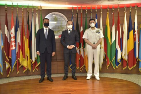 German and Italian Ministers for Foreign Affairs visit Operation Irini’s headquarters