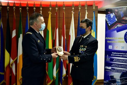 The Chief of Staff of French Navy visits Operation Irini’s Headquarters