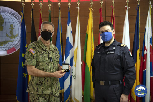 Admiral Robert P. Burke, Commander of NATO Allied Joint Force Command Naples, visited  IRINI’s Headquarters