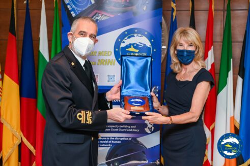Her Excellency the Ambassador of Ireland to Italy and to San Marino visited EUNAVFOR MED IRINI OHQ