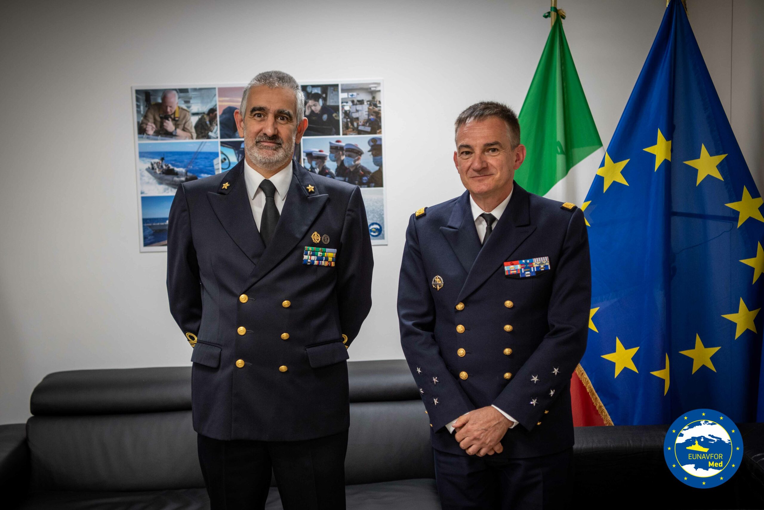 Vice Admiral Gilles Boidevezi, visited EUNAVFORMED IRINI OHQ