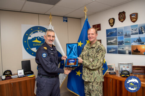 Admiral Stuart B. Munsch, Commander of the NATO Joint Force Command in Naples, visited EUNAVFOR MED Operation IRINI HQ