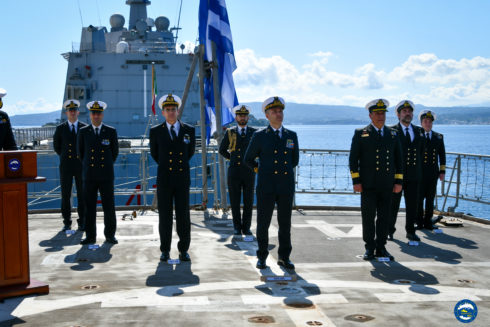 CHANGE OF THE EUNAVFOR MED IRINI FORCE COMMANDER IN SOUDA NAVAL BASE