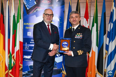 VISIT OF THE PRESIDENT OF THE REPUBLIC OF ESTONIA, H.E. ALAR KARIS AT EUNAVFOR MED IRINI OPERATIONAL HEADQUARTERS.