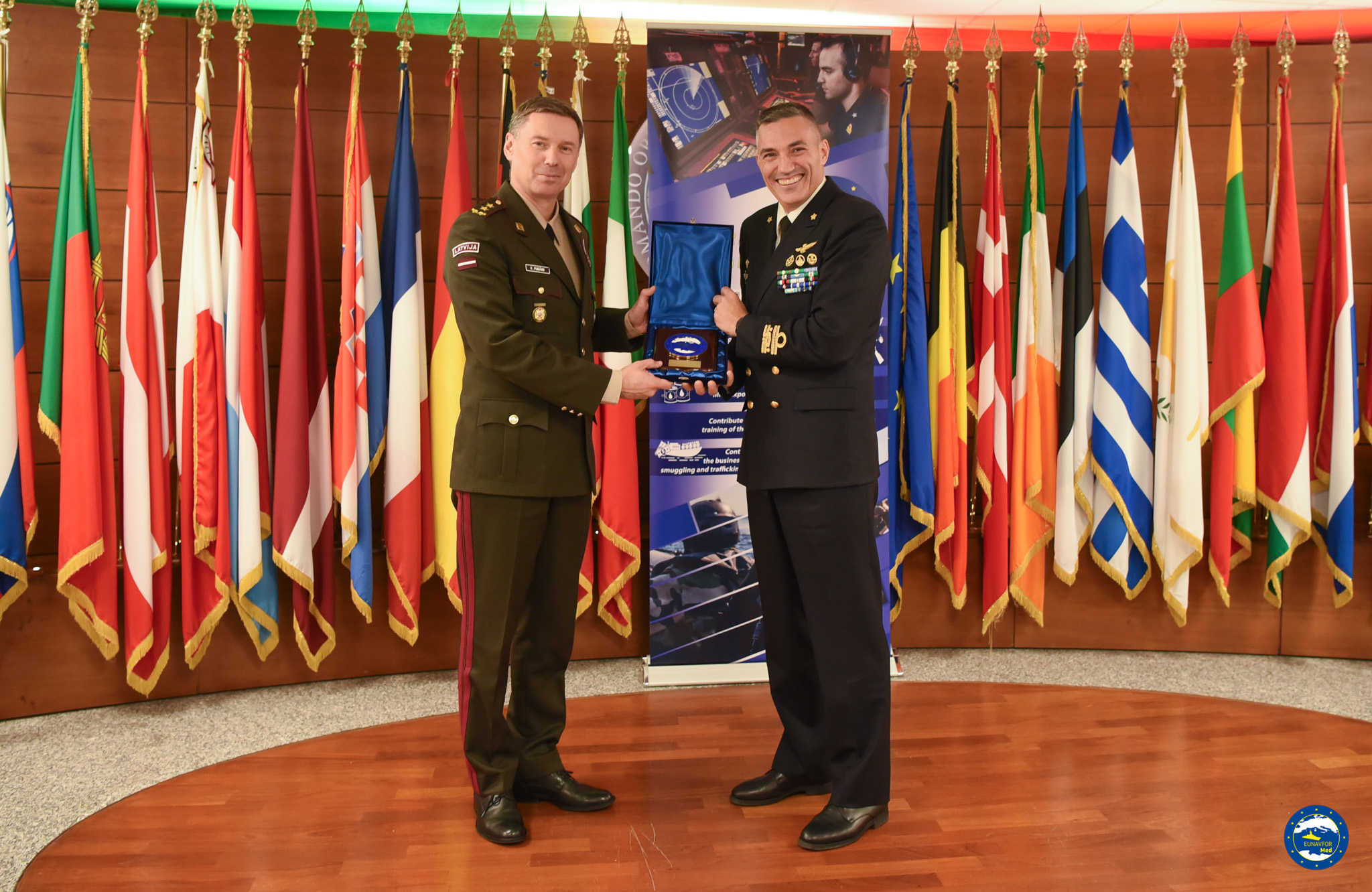 VISIT OF THE CHIEF OF DEFENCE OF THE REPUBLIC OF LATVIA  AT EUNAVFOR MED OPERATION IRINI HEADQUARTERS