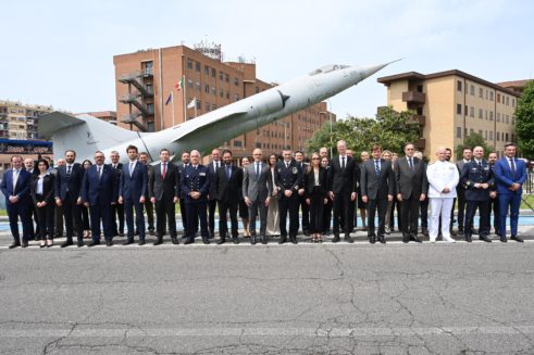 Ambassadors of the European Union and of EU Member States, Deputy Special Representative of the UN Secretary-General, EUBAM Head of Office and like-minded partners at the Operation IRINI Headquarters in Rome