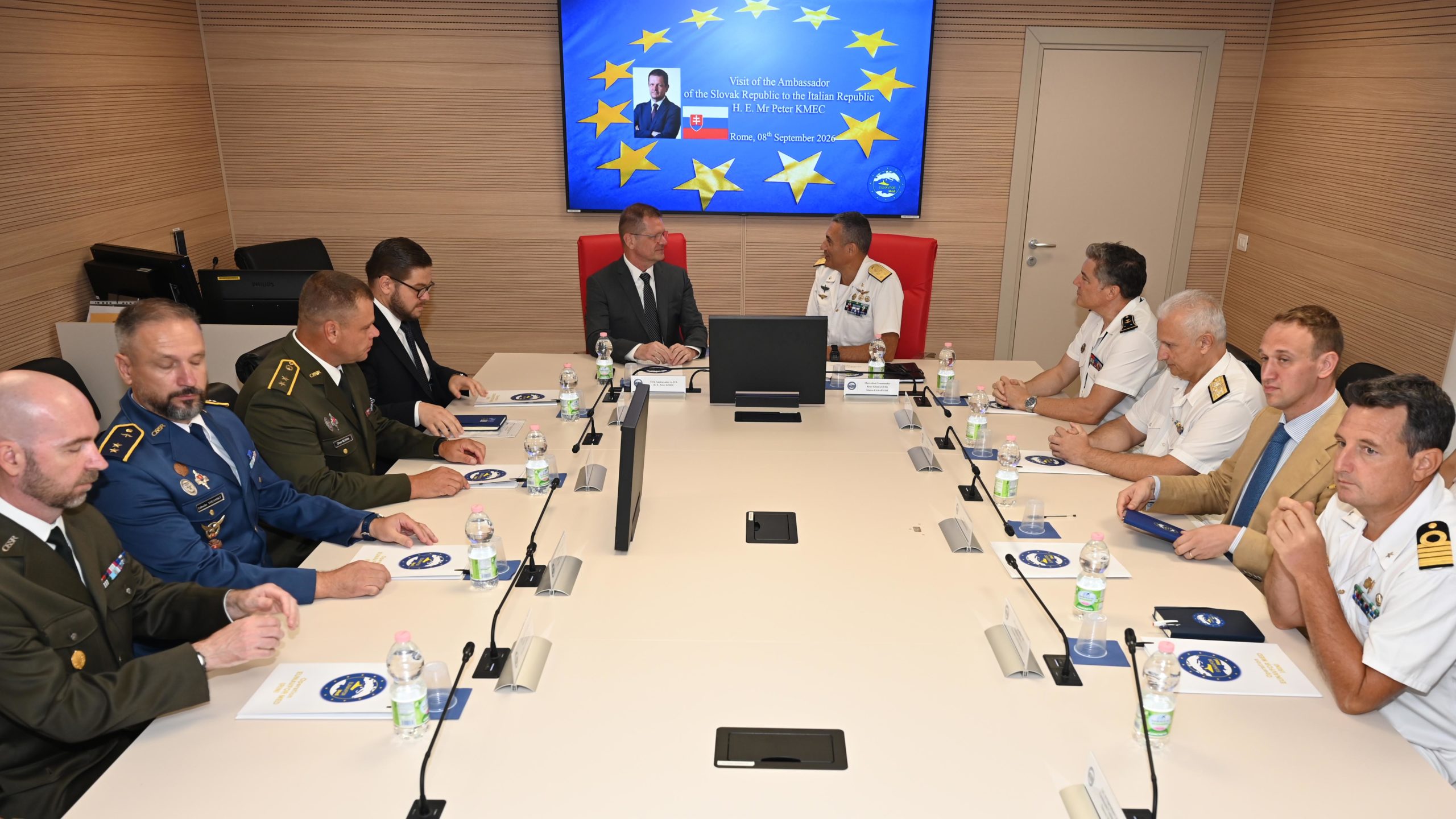 Visit of the Ambassador of the Slovak Republic to EUNAVFOR MED IRINI’s Operational Headquarters